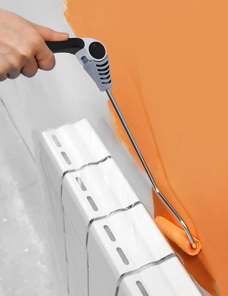 Rolling Dog Mini Roller - 4Inch Extender Multi Angle Long Handle with Velour Paint Cover for Detail Painting at Awkward Corners and Architrave, Behind Radiators(Overall Length 19In) - Image 3
